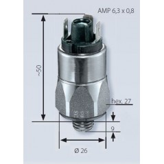  Pressostat à contact inverseur, jusque 100 bar, 42 V maxi, G1/4 mâle  avec mesures
