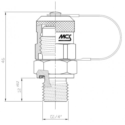 Schéma avec mesures : Miniprise de pression à clapet, 630 bar maxi, selon ISO 15171-2 (08/2000) 