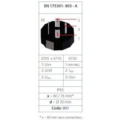 Transmetteur de pression 4...20 mA (2 fils), mesure jusque 600 bar, G1/4 mâle DIN 3852-A, acier inox, spécifications 1/2
