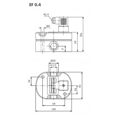 Schéma 1 : Débitmètre volumétrique à engrenages cylindriques, 0,2...30 l/min, 200 bar, aluminium 